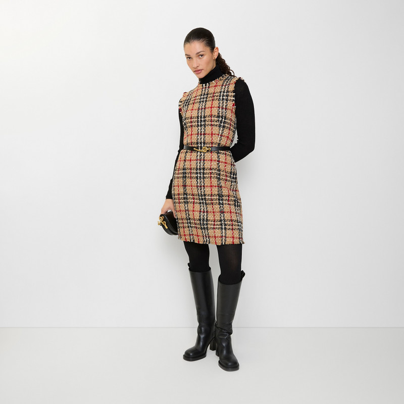 Burberry Check Wool Blend Bouclé Dress outlook