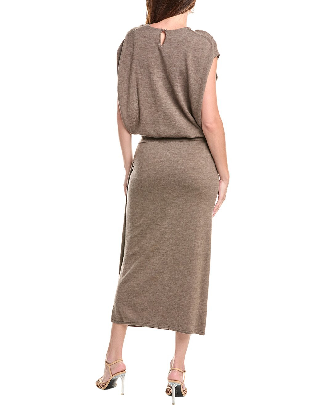 SIMKHAI Xion Draped Cape Wool Midi Dress - 2