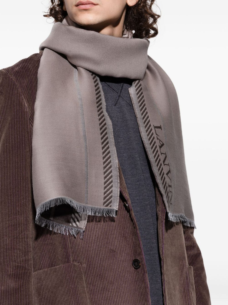 logo-print fringed scarf 4