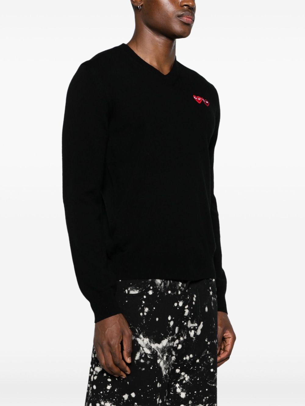 Heart-patch wool jumper - 4