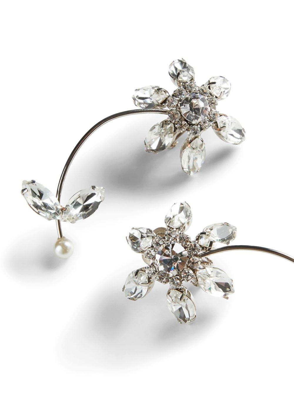floral crystal earrings - 2