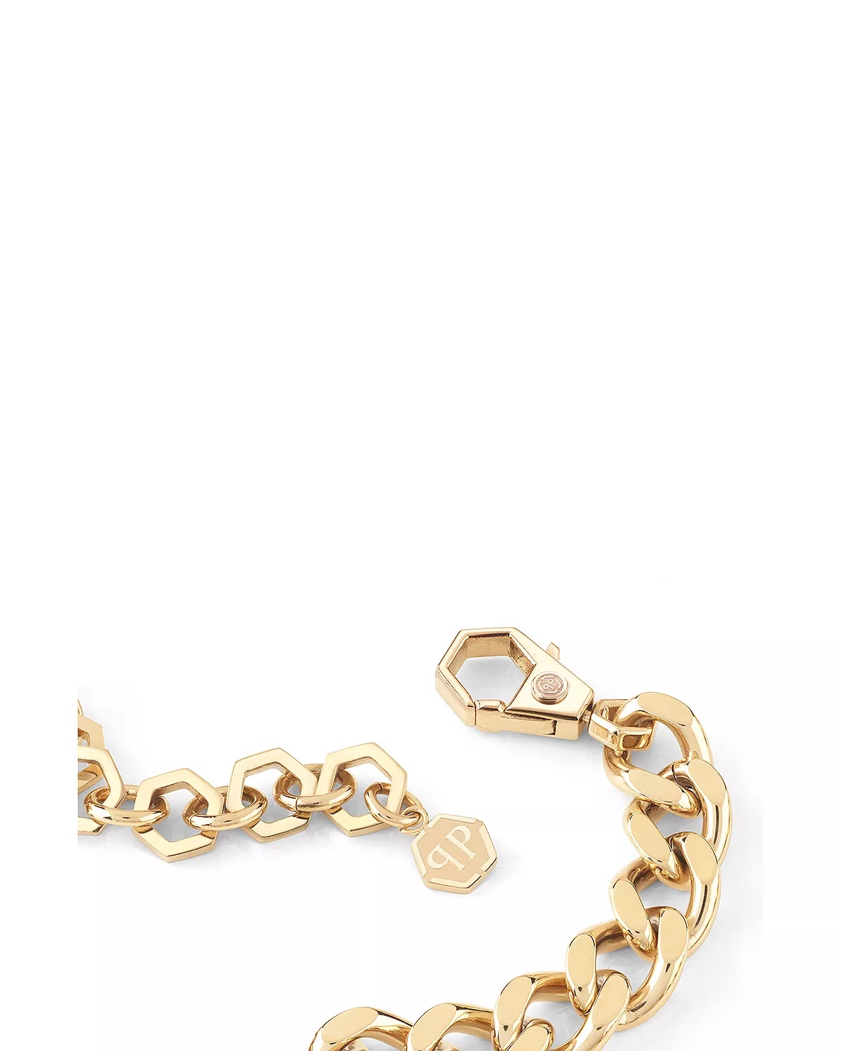 Lettering Gold Tone Chain Necklace, 15" - 4