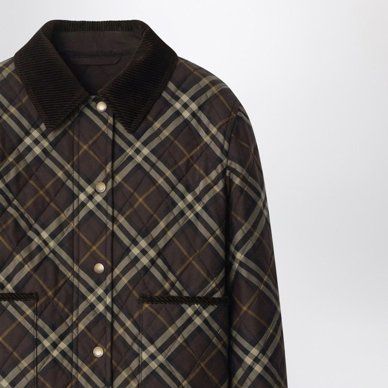 Burberry Cropped Quilted Nylon Jacket With Check Pattern Women - 2