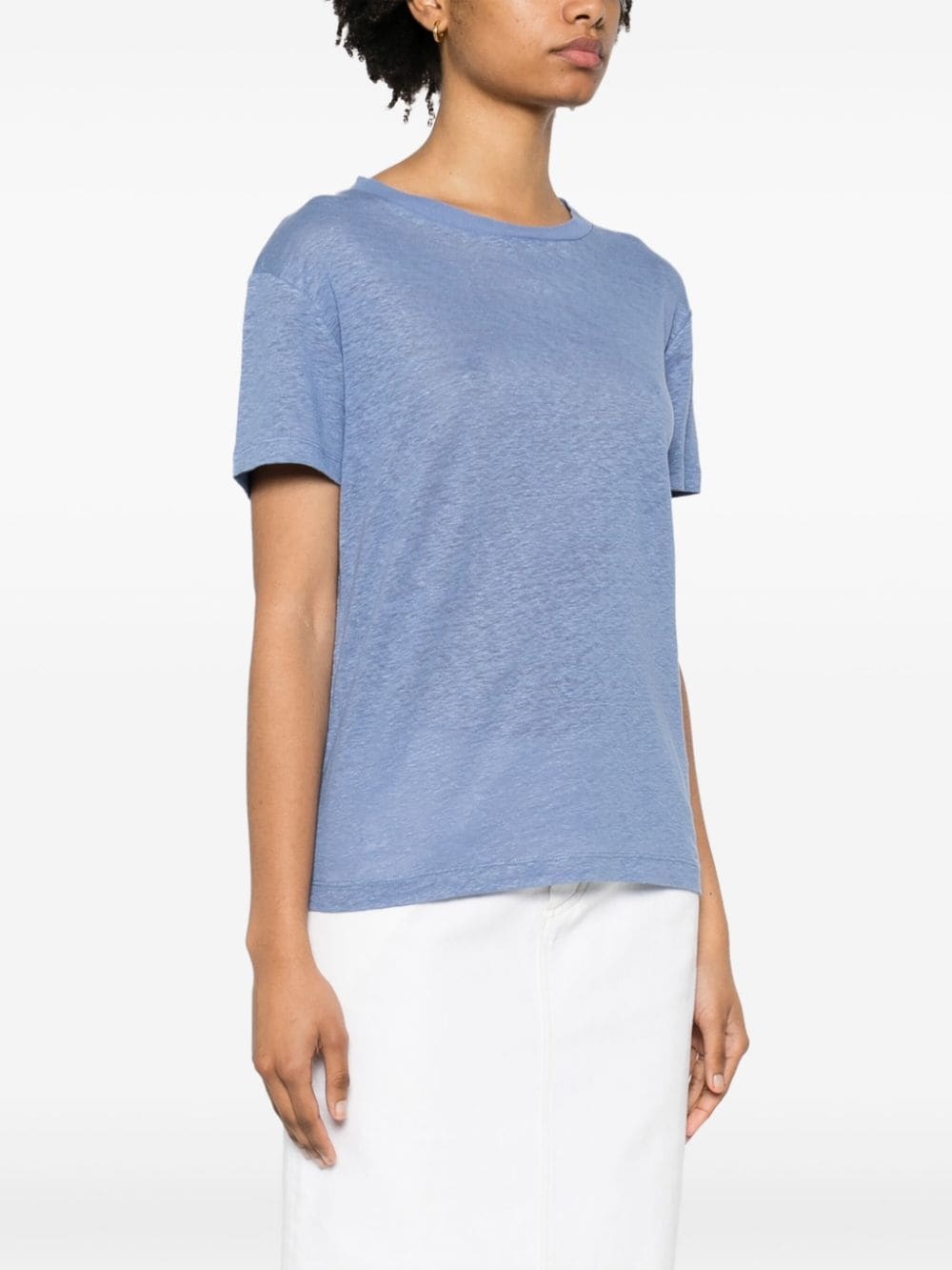 short-sleeve linen T-shirt - 3