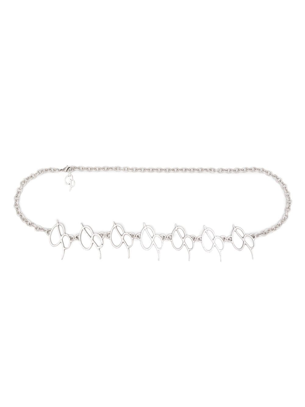 【関税込み】Blumarine シルバー ロゴ チェーンベルト Blumarine logo-pendant link-chain belt | farfetch | REVERSIBLE