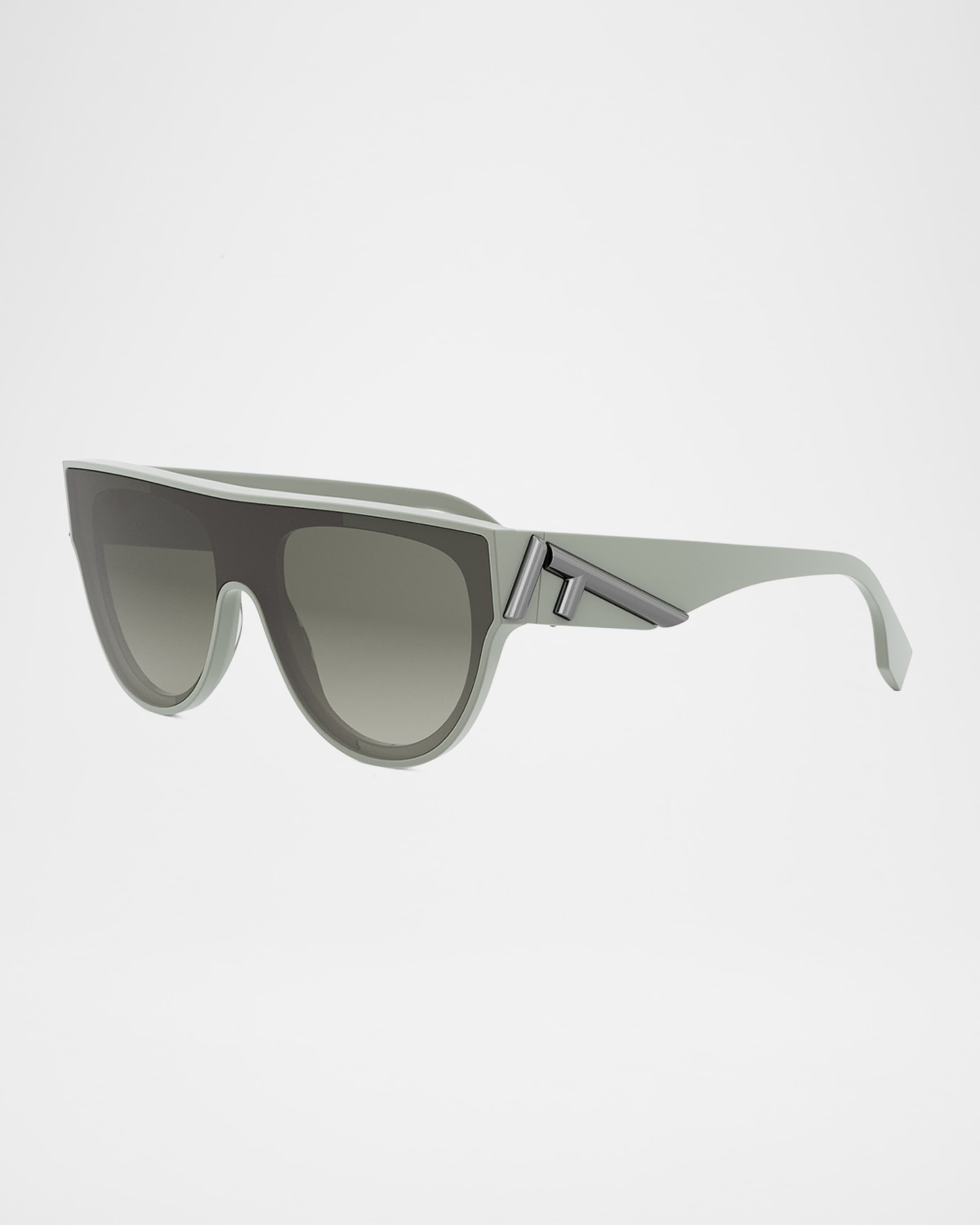 Logo  Acetate & Nylon Shield Sunglasses - 1