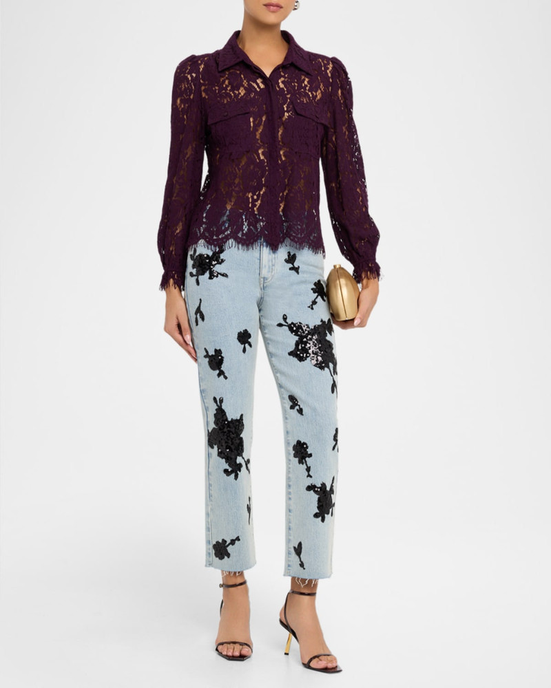 GENERATION LOVE Lina Long-Sleeve Lace Shirt outlook
