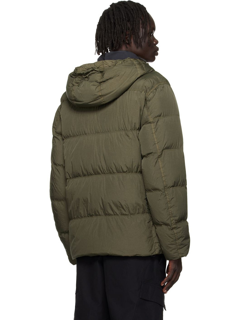 Green 4100011 Hooded Nylon Down Jacket 3