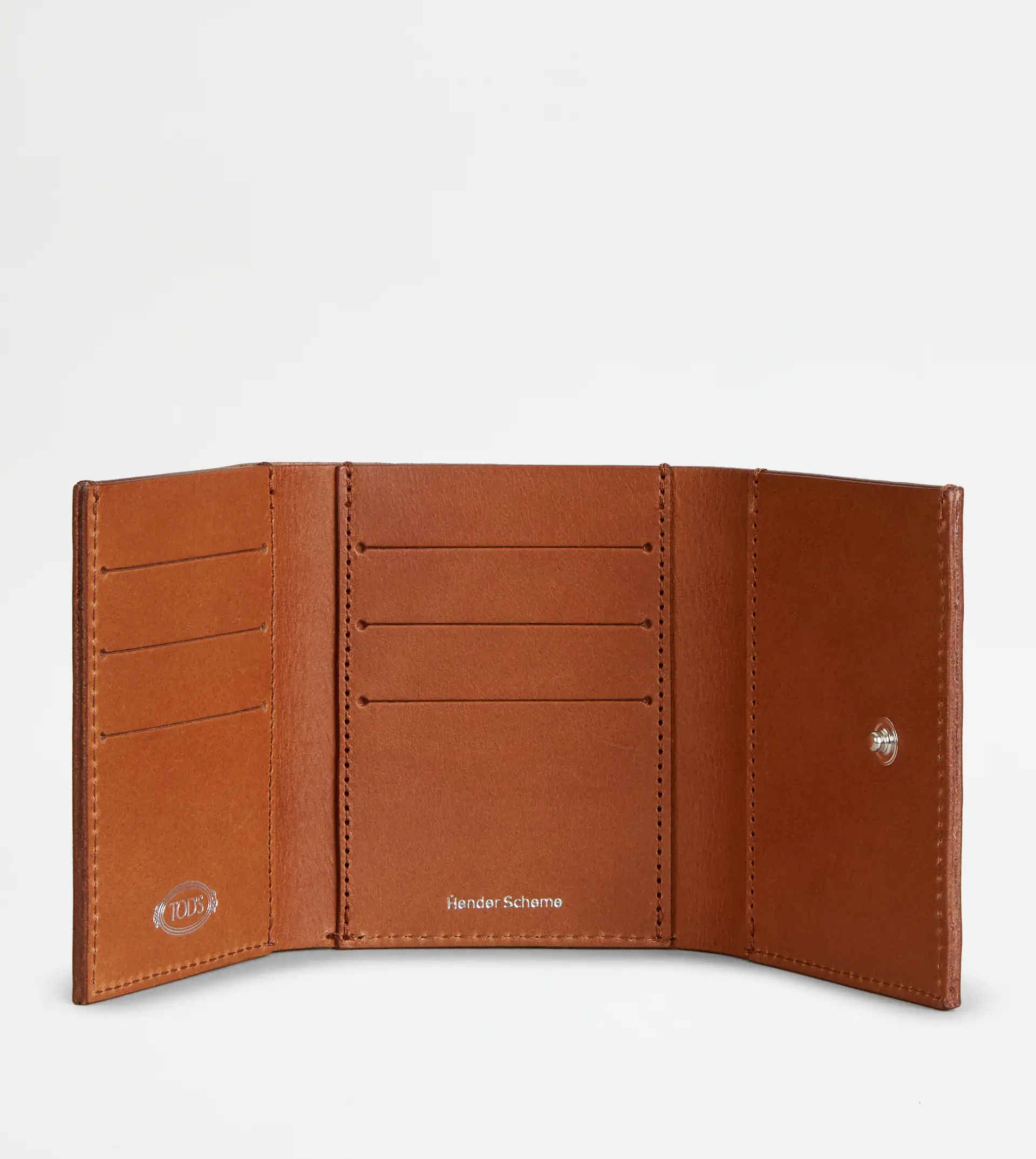WALLET IN LEATHER - BEIGE, BROWN - 2