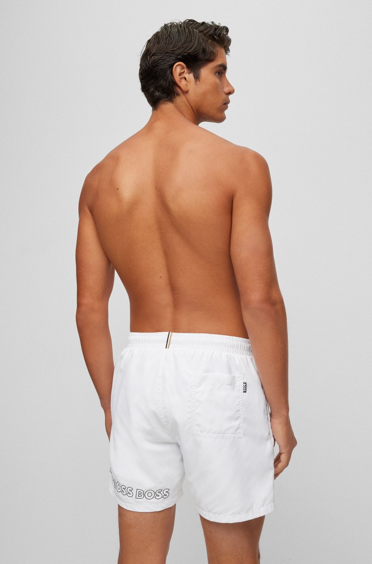 SWIM SHORTS WITH REPEAT LOGOS - 4