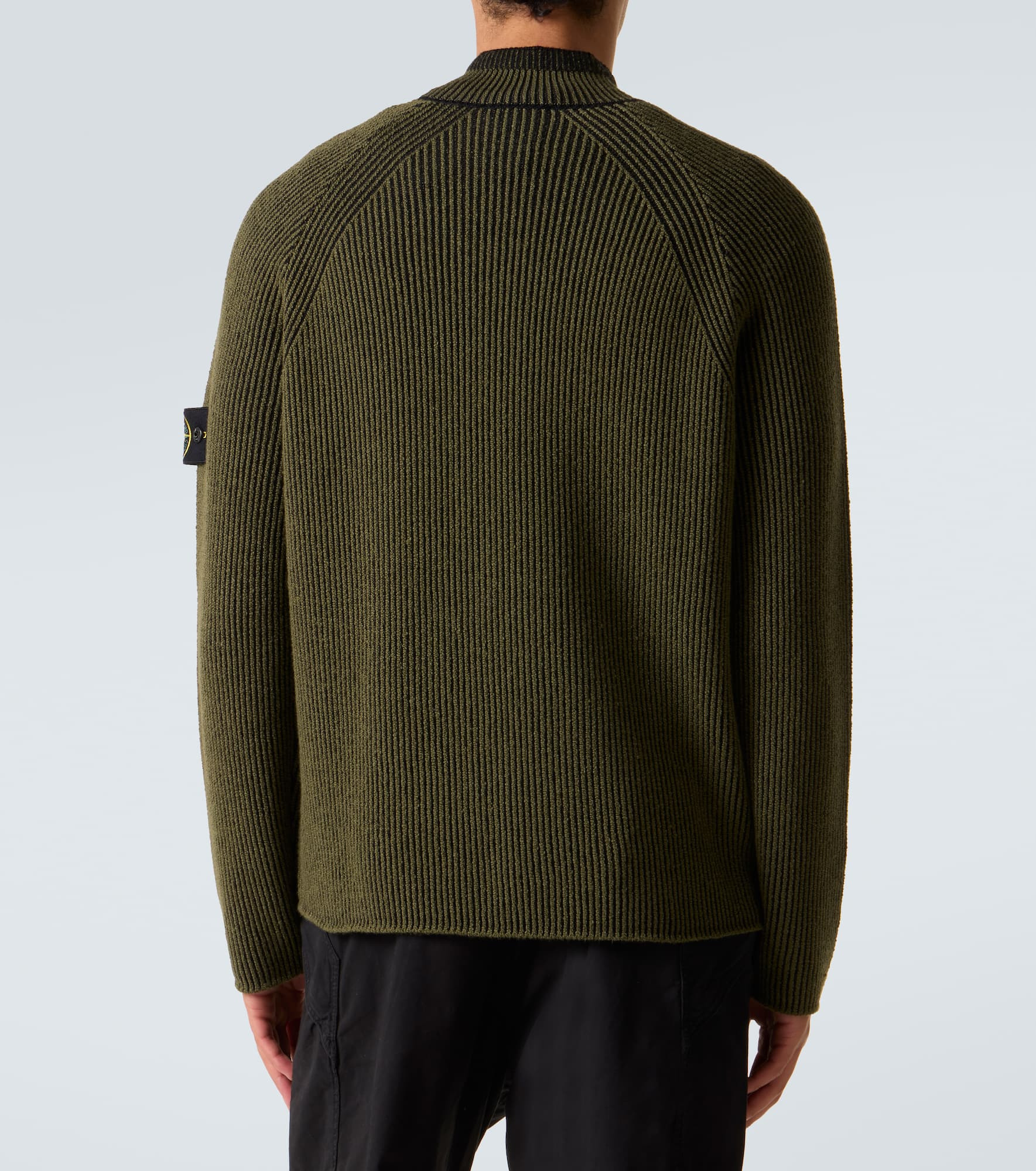 Compass wool and cotton-blend sweater - 4