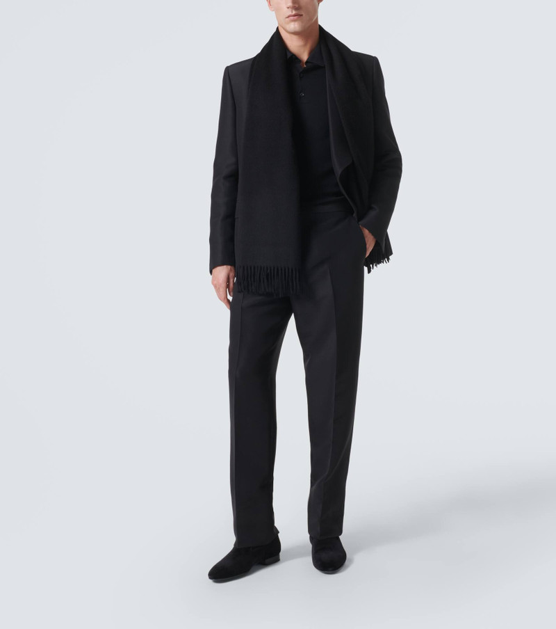 Loro Piana Leather-trimmed velvet loafers outlook