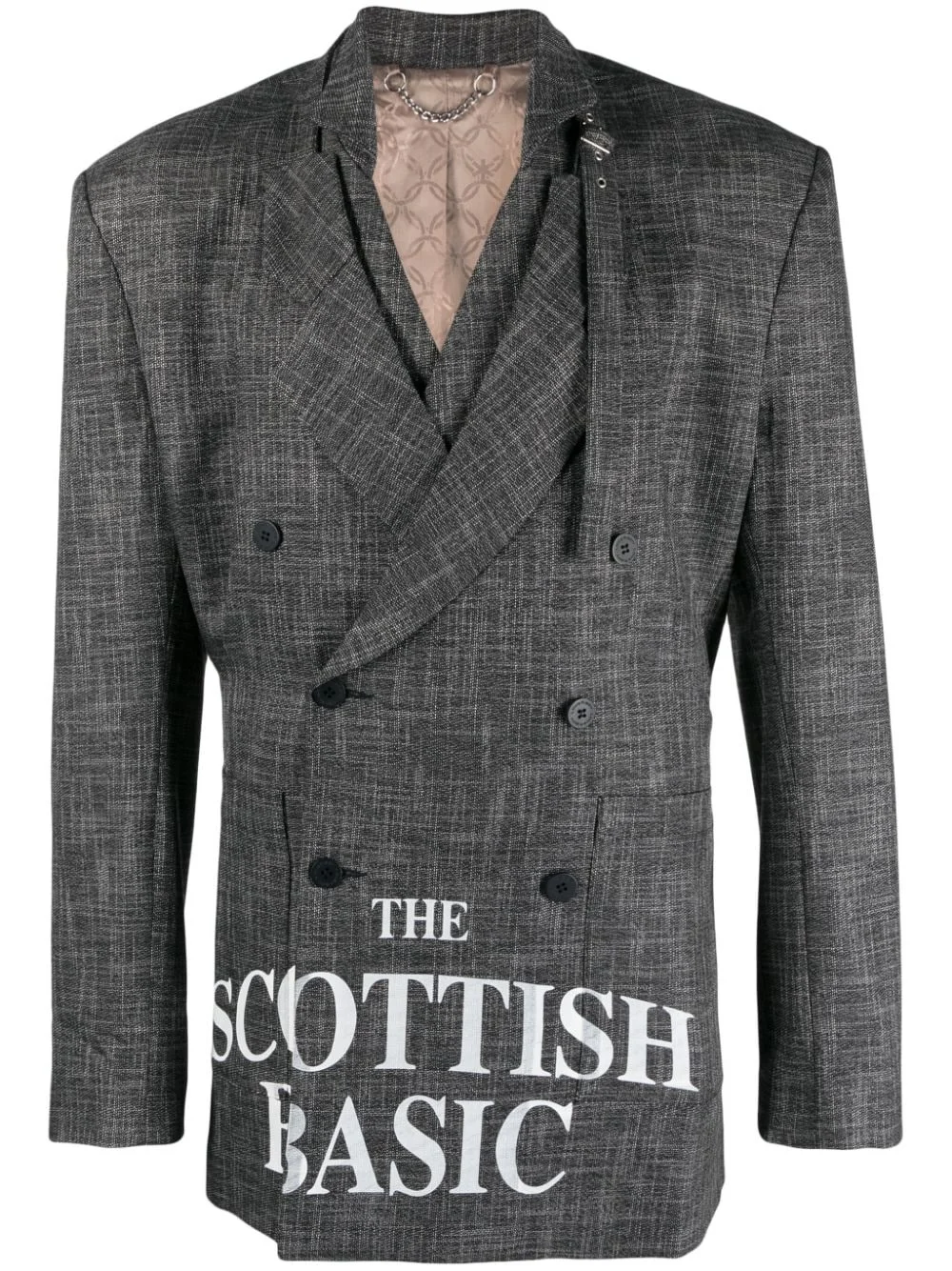 detachable-apron double-breasted blazer - 1