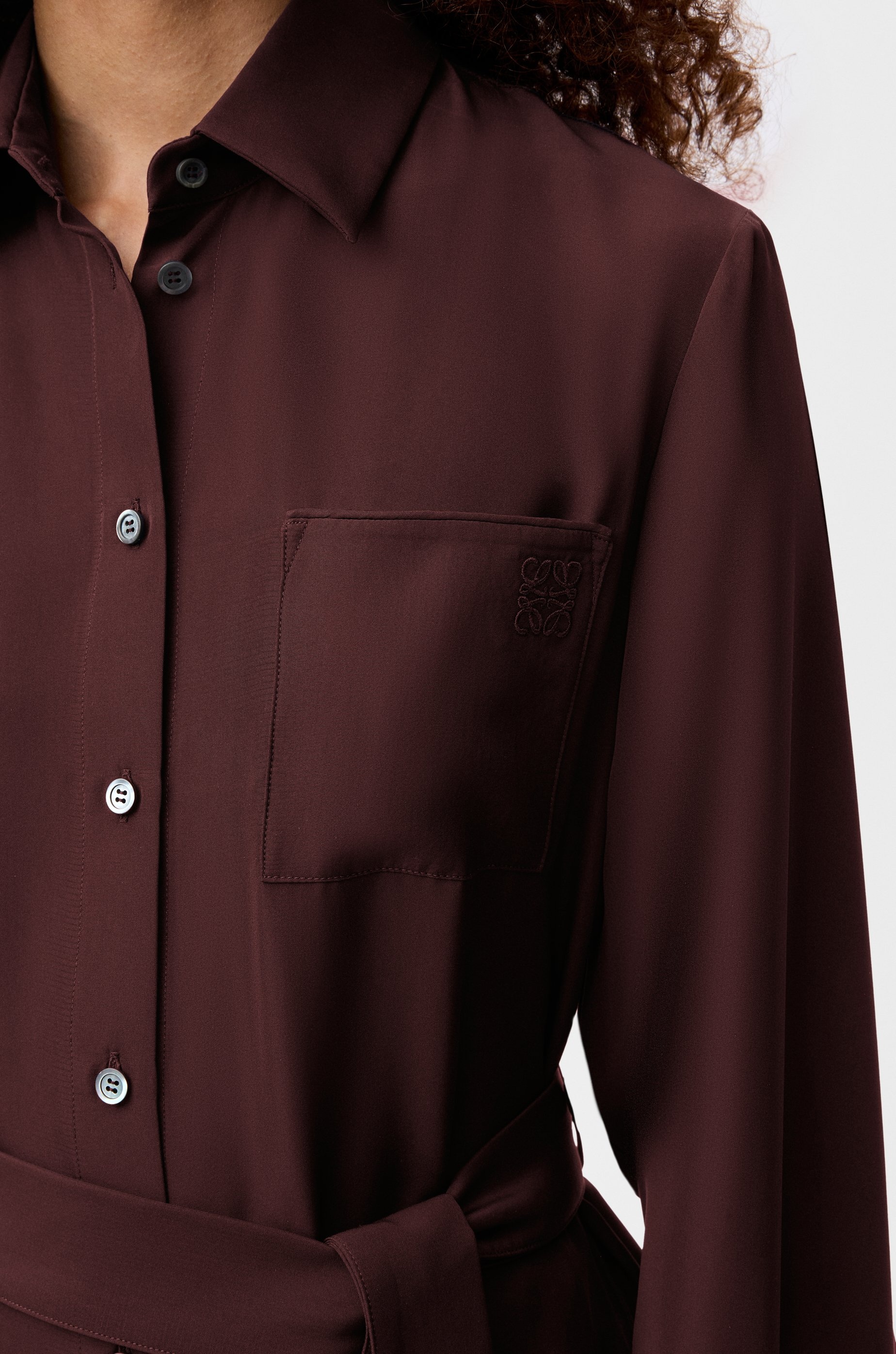 Belted blouse in silk - 5