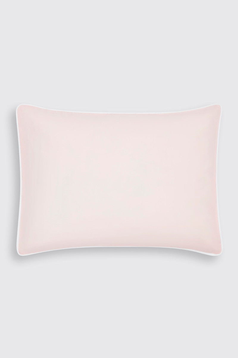 Giulia Pillow Slip in Pink & White Cotton 1