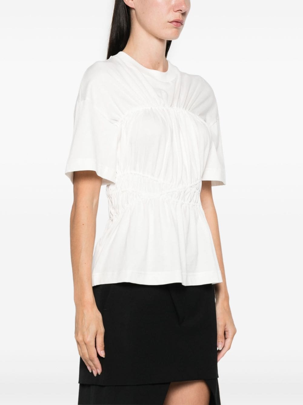 gathered detail T-shirt - 3