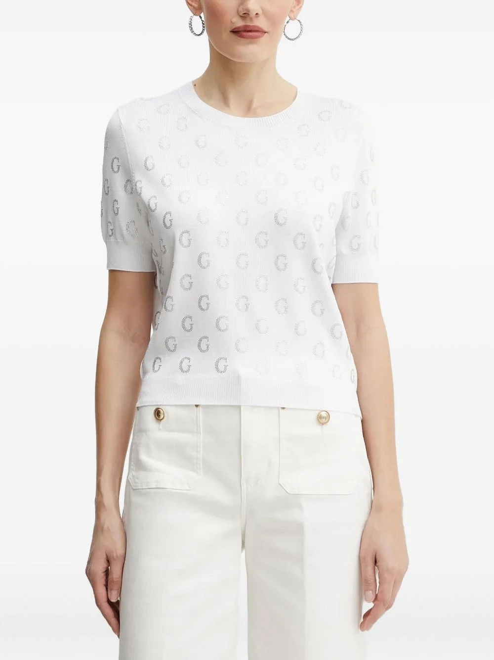logo-embellished short-sleeves top - 1
