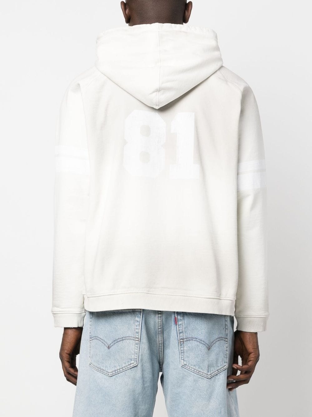 slogan-print striped hoodie - 4