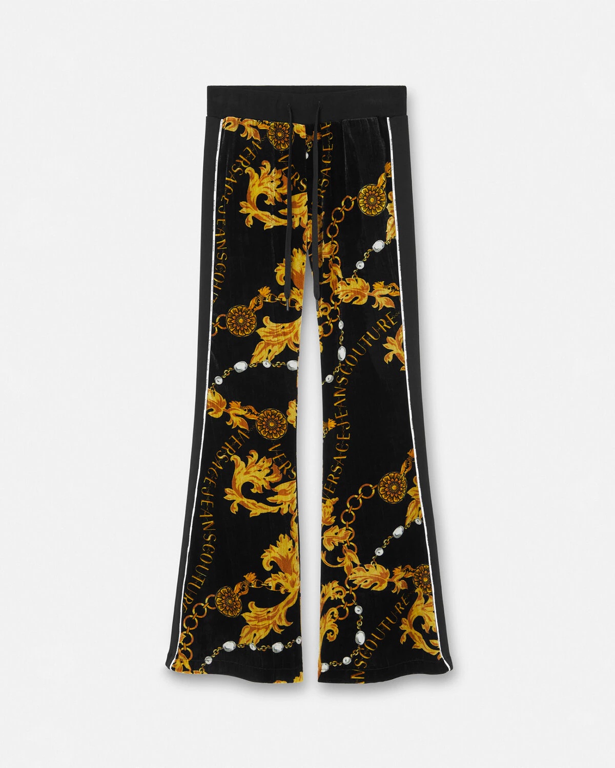 Chain Couture Velvet Sweatpants - 1