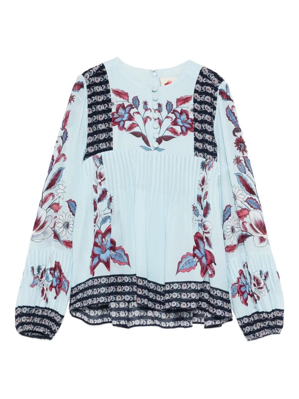 Marcelle floral-print pleated blouse - 1