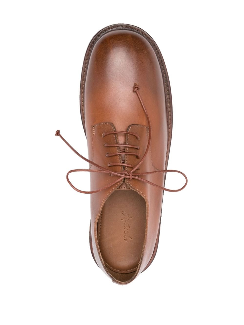 round-toe leather derby shoes - 4