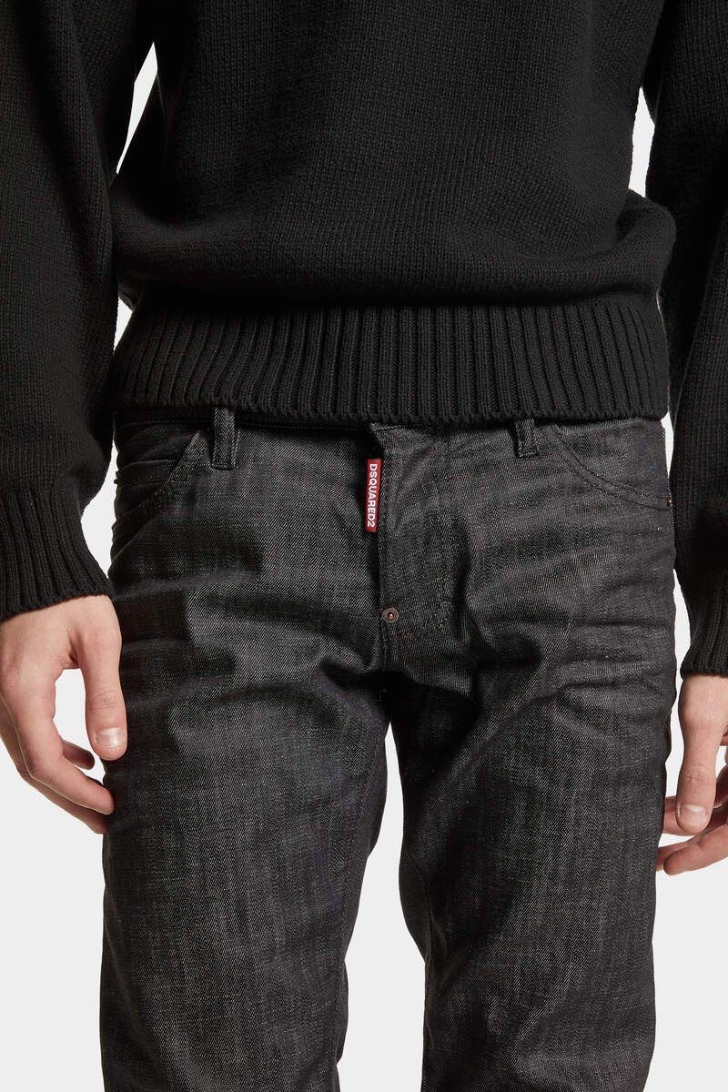 BLACK RINCE WASH SLIM JEANS - 5
