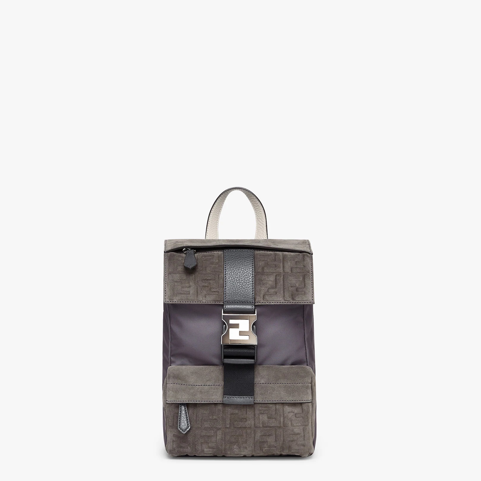 Gray suede backpack - 1