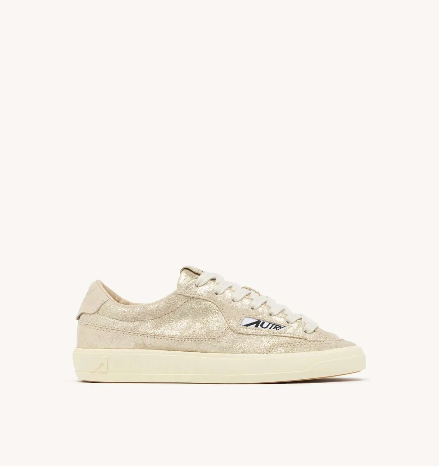 WINDSCAPE LOW SNEAKERS IN PLATINUM AND SAND LAMINATED SUEDE - 1