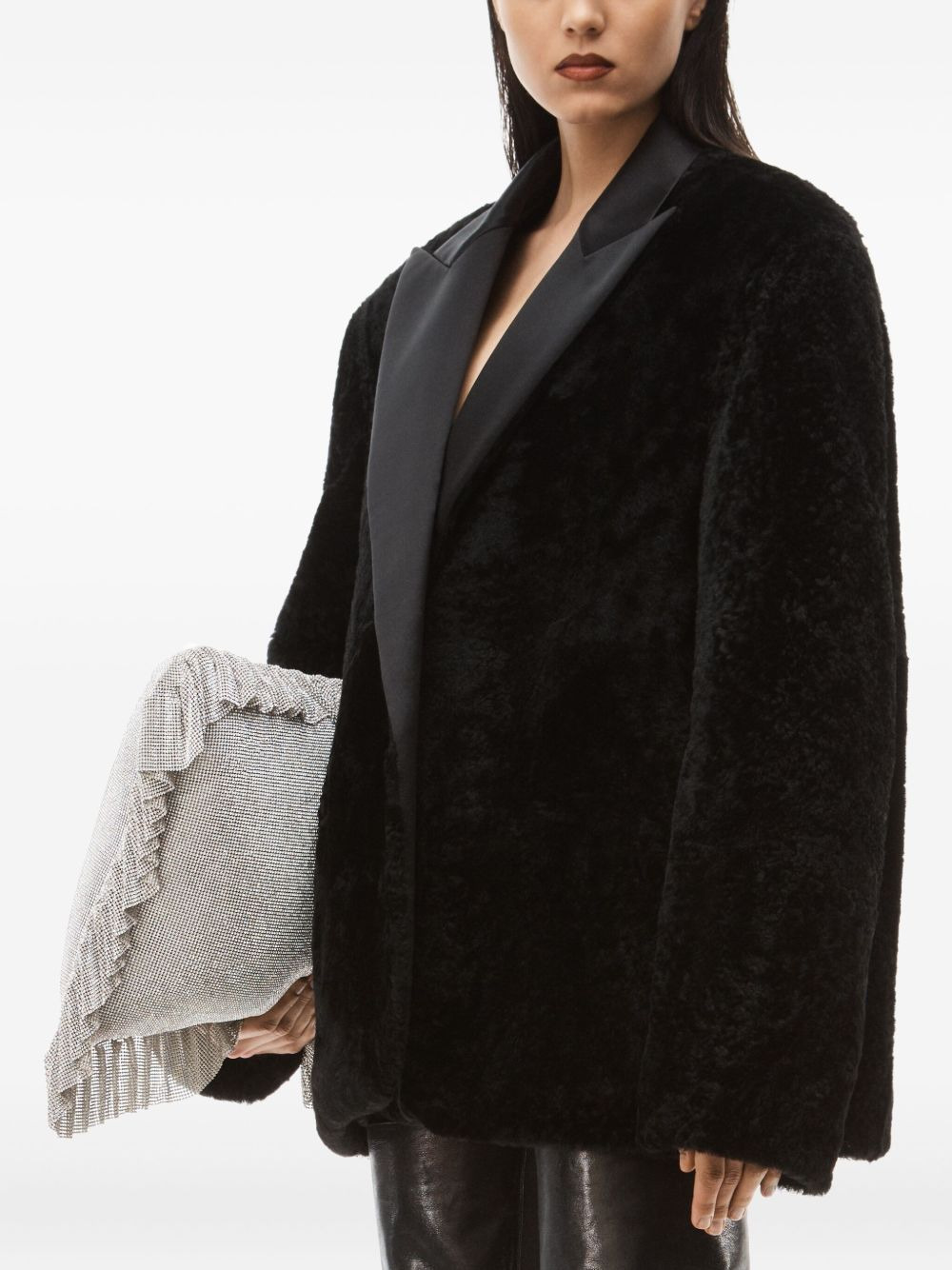 Shearling tuxedo coat - 4