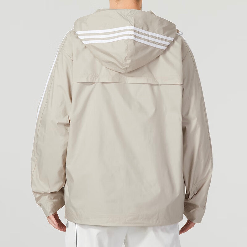 adidas 3-Stripes Windbreaker Jackets 'Beige' IJ8693 - 3