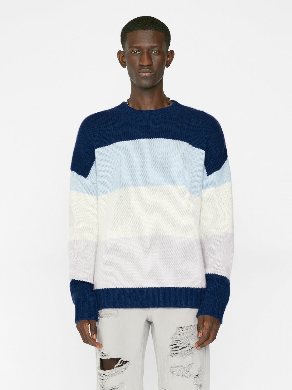 Bold Stripe Sweater in Ink Blue Multi - 3