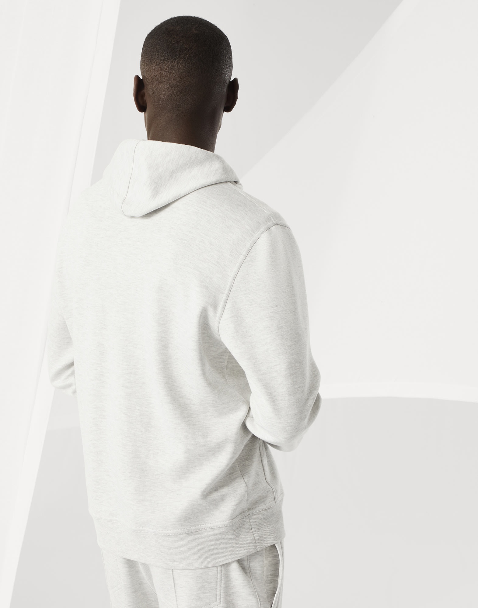 Cotton, cashmere and silk French terry double cloth hooded sweatshirt with zipper - 2