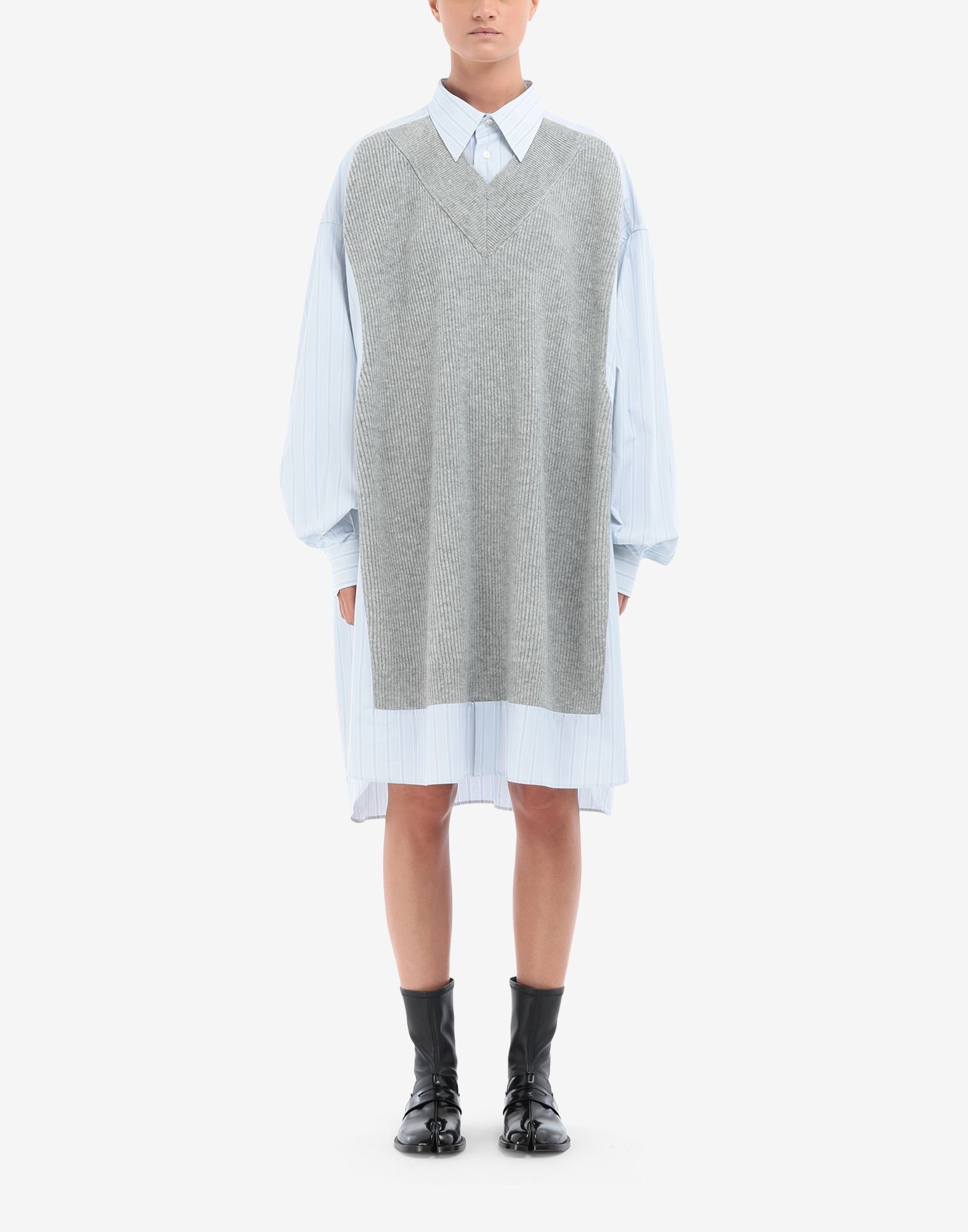 Spliced knit shirt-dress - 2