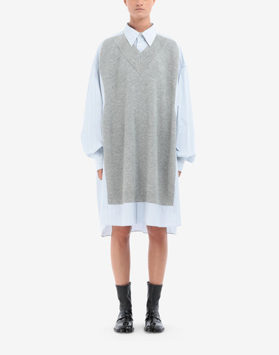 Maison Margiela Spliced knit shirt-dress outlook