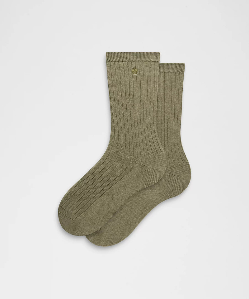Unisex Ribbed Cotton-Blend Crew Socks 1