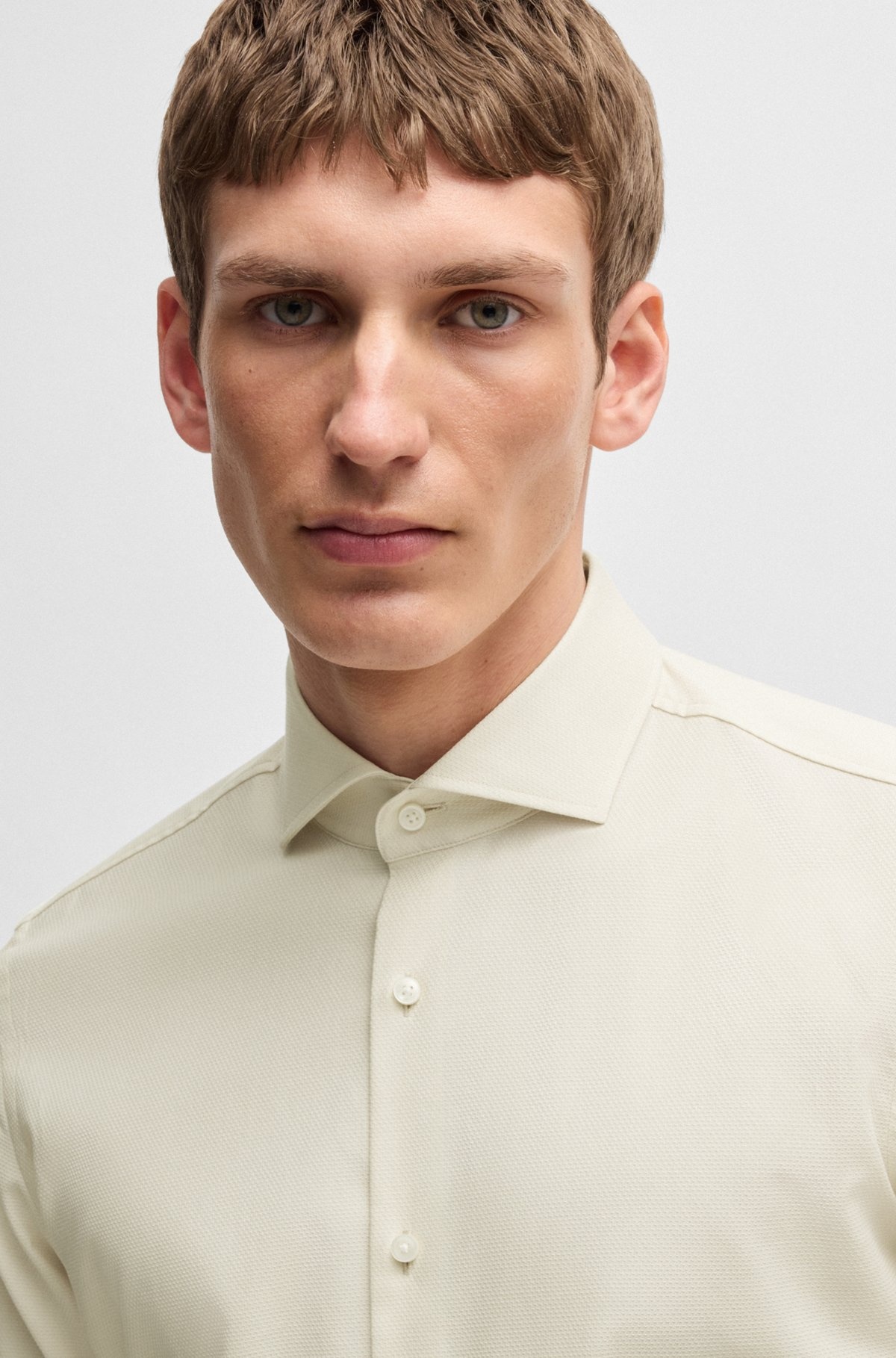 SLIM-FIT SHIRT IN EASY-IRON STRETCH COTTON - 3