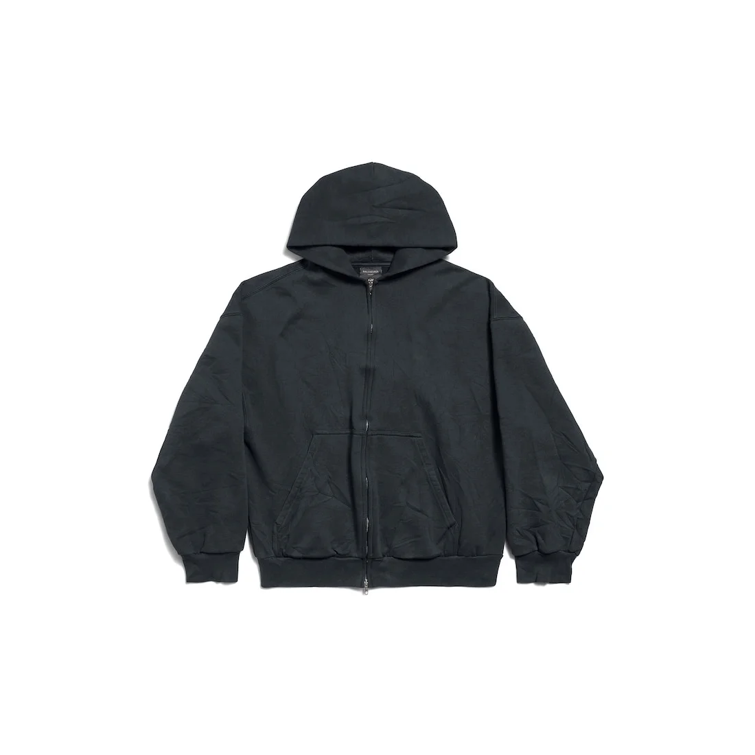 Flipped Uni Zip-up Hoodie Regular Fit in Black Faded/anthracite - 1