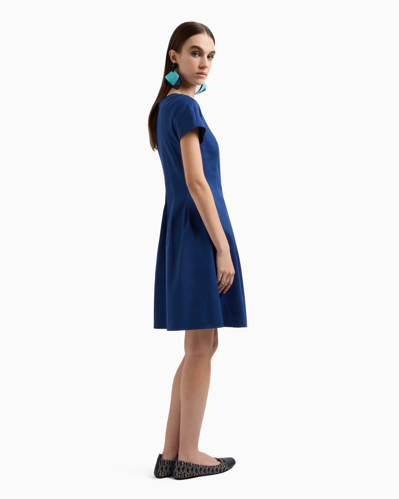 COUTURE COTTON BLEND DRESS WITH PLEATS - 3