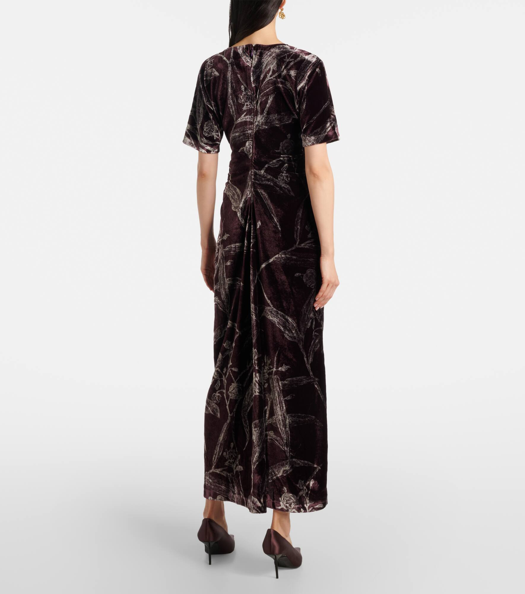 Angelica printed satin midi dress - 3