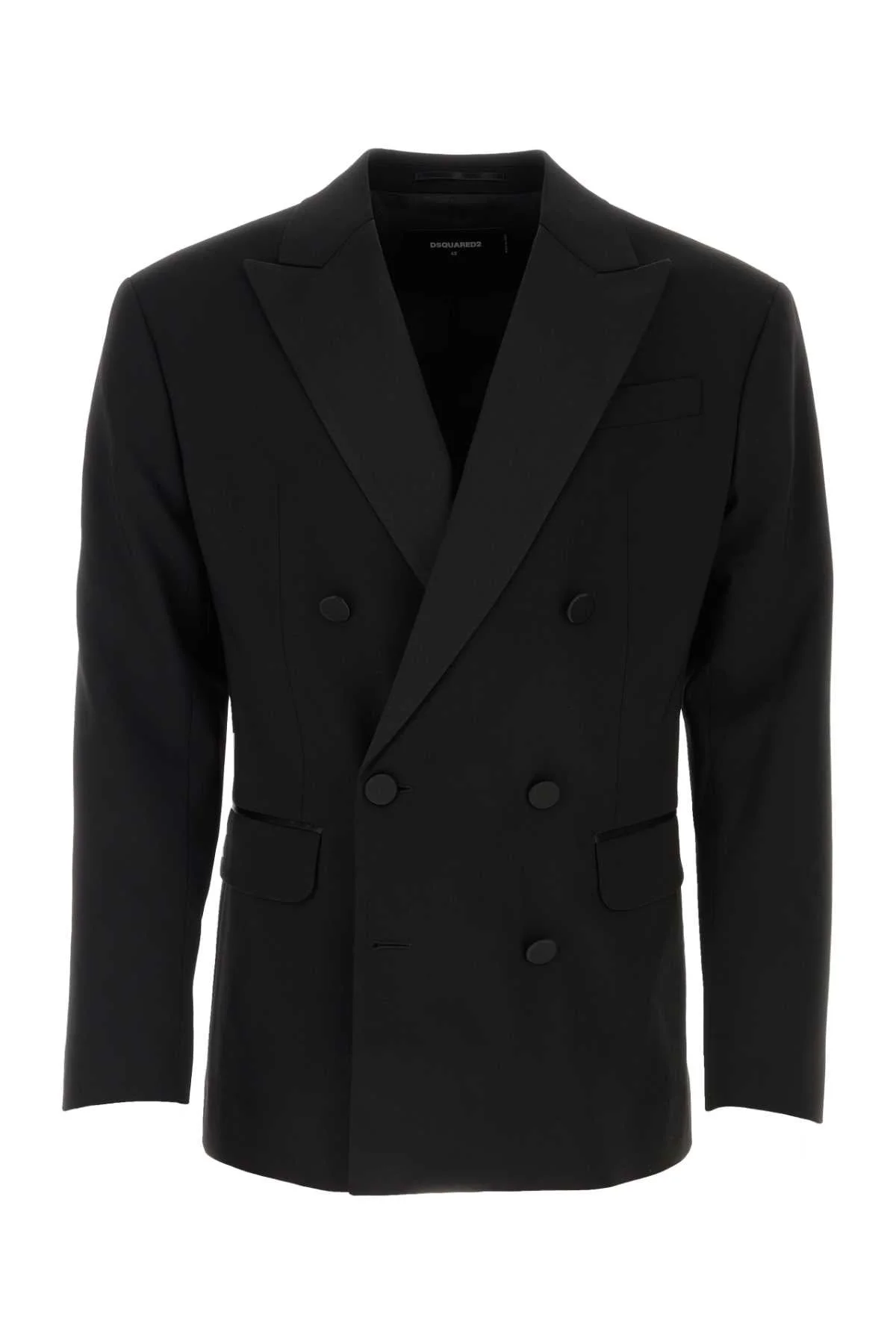 Dsquared Men Black Stretch Wool Dan Db Blazer - 1