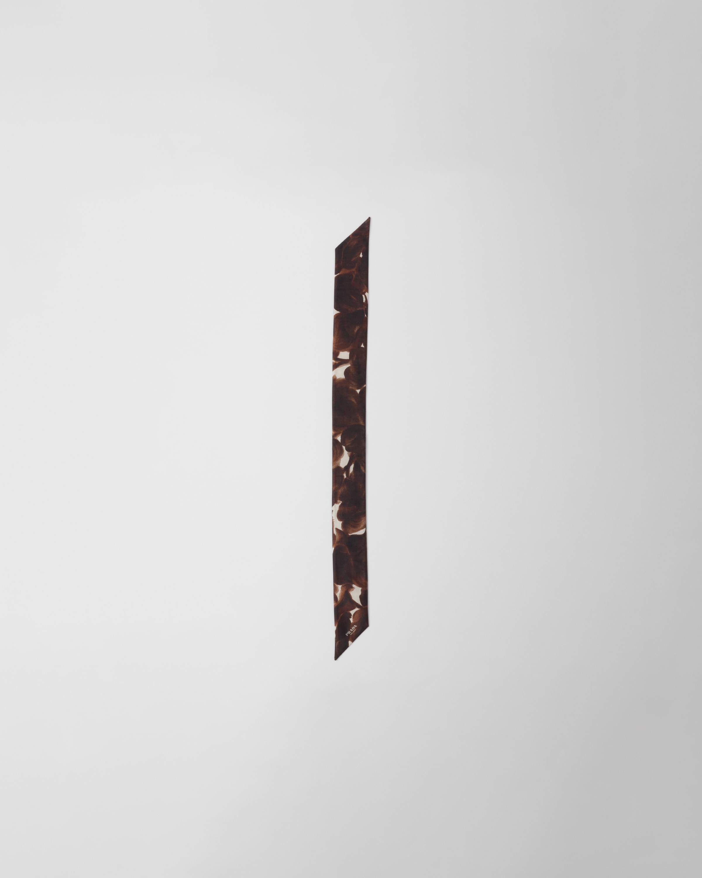 Printed silk shantung skinny scarf - 3