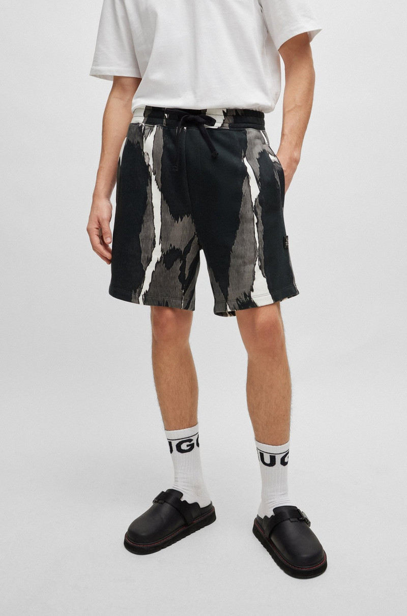 HUGO COTTON-TERRY SHORTS WITH CAMOUFLAGE PRINT outlook