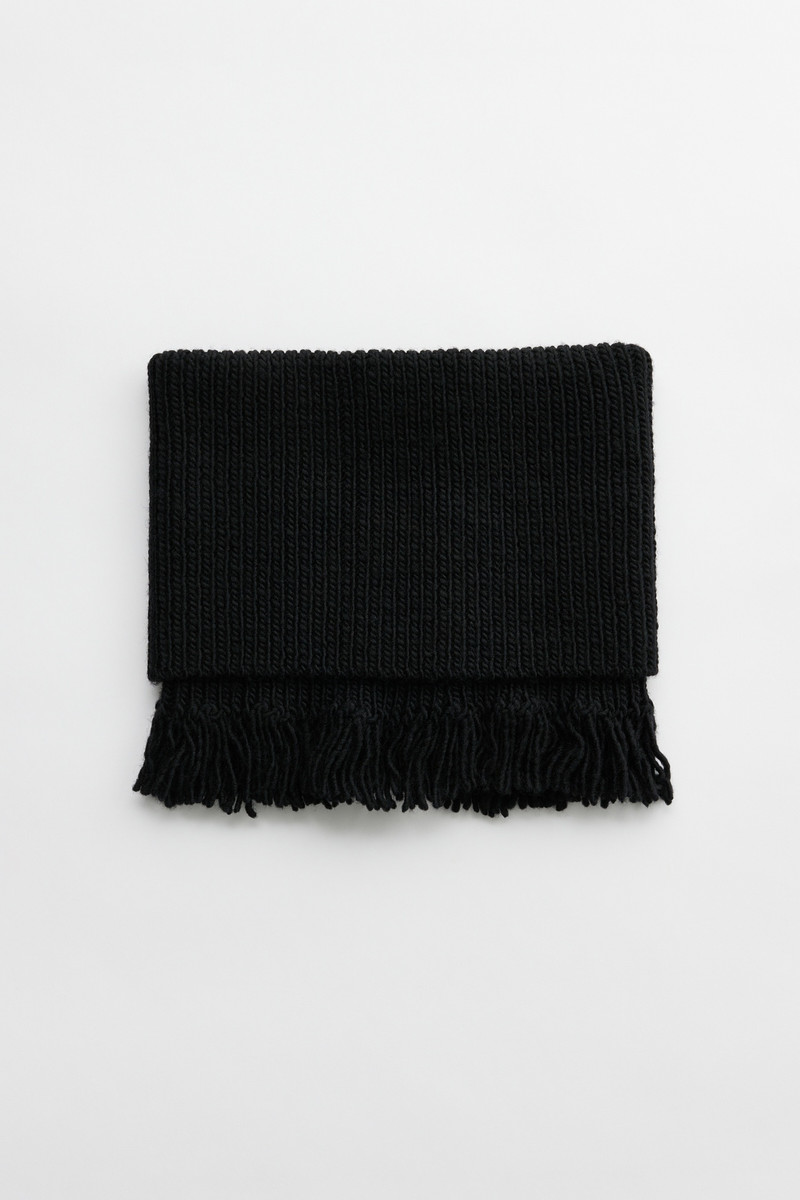 Funnel Snood Black Fisherman Wool 1
