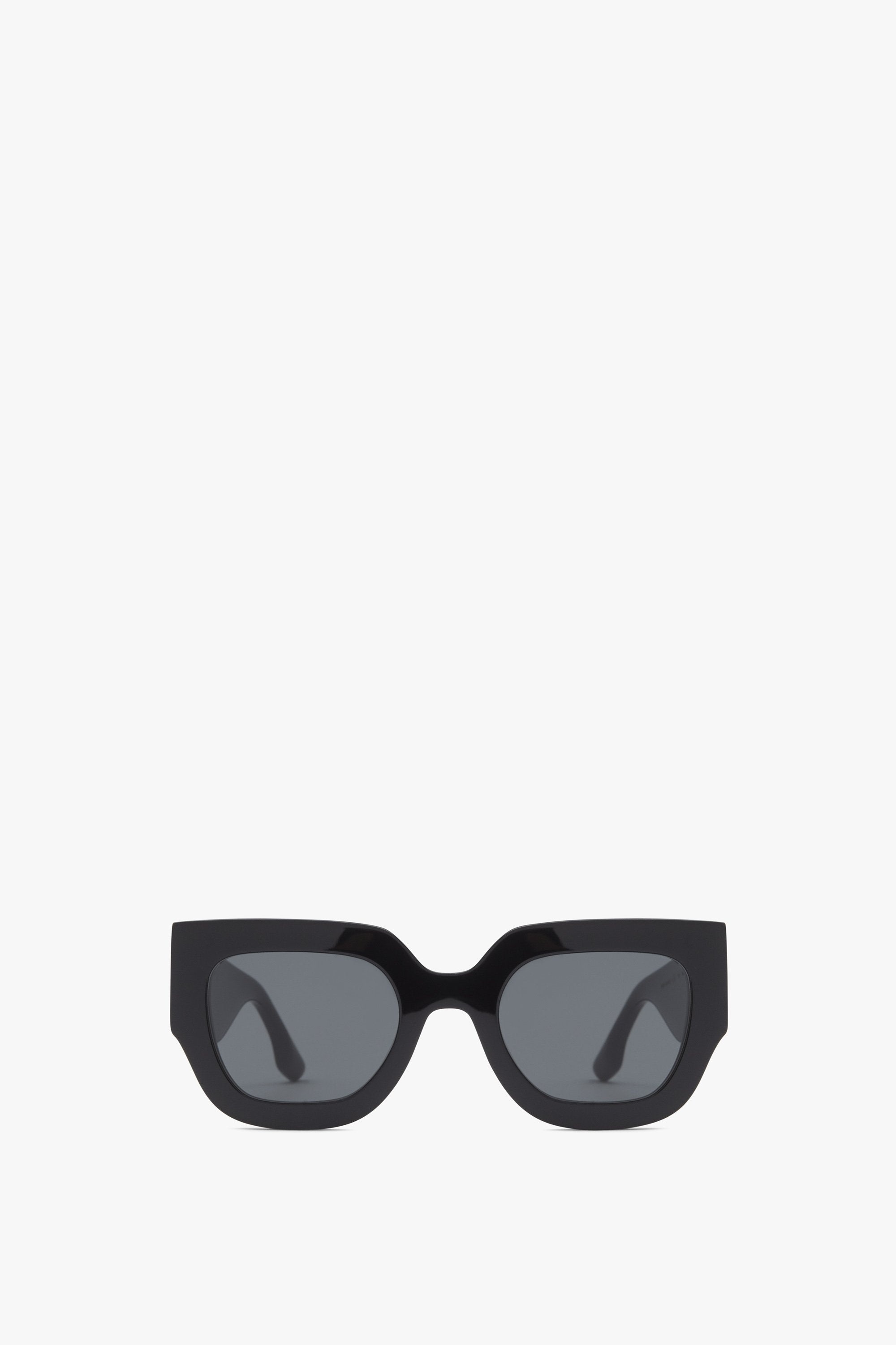 Wide Flat Square Sunglasses in Black - 1
