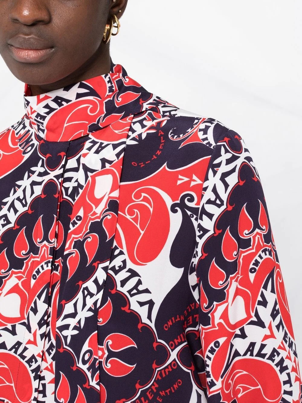 geometric logo-print pussybow blouse - 3