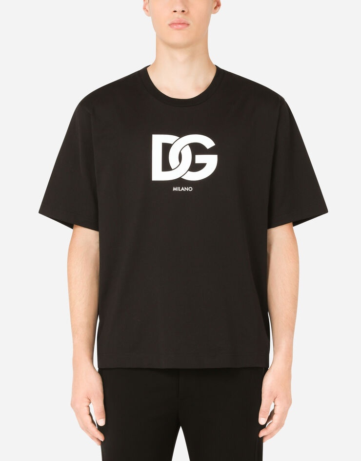 Cotton T-shirt with DG logo print - 1