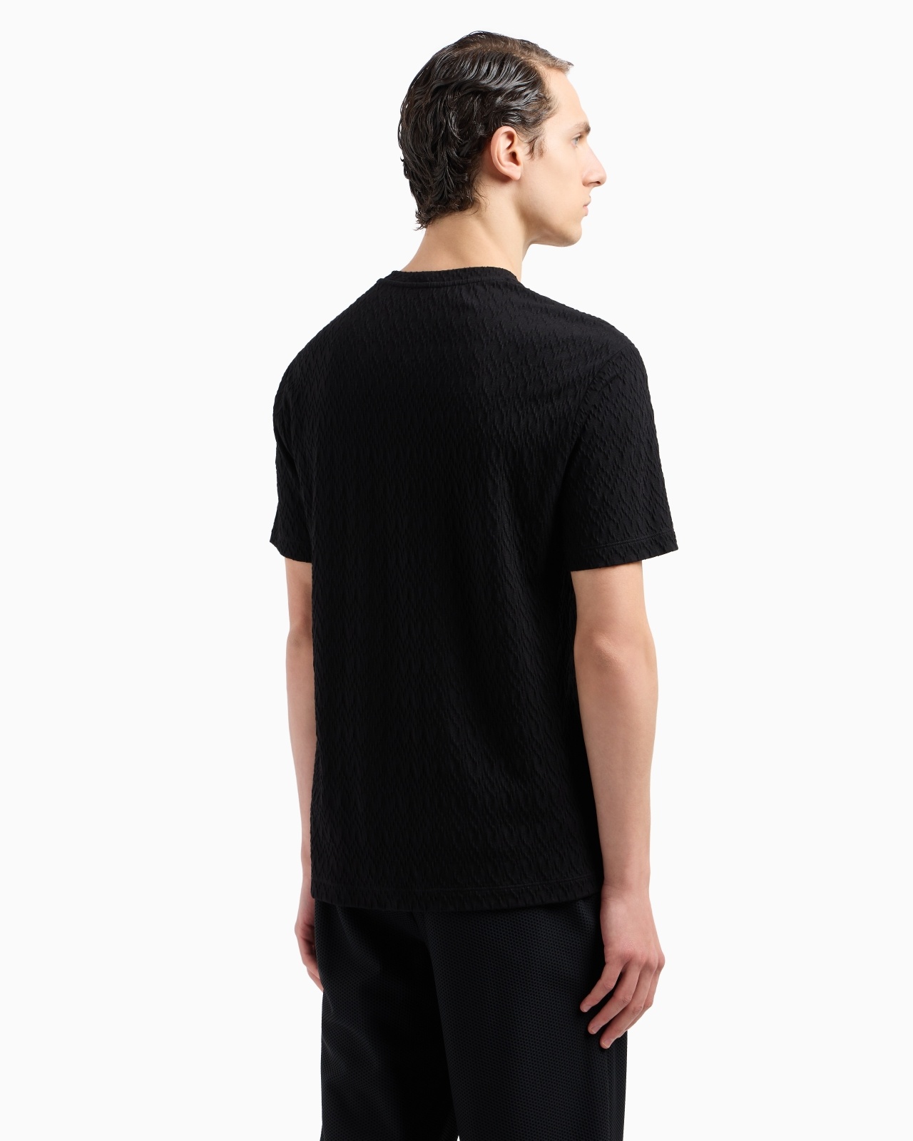 STRETCH VISCOSE-BLEND CREW-NECK T-SHIRT - 3