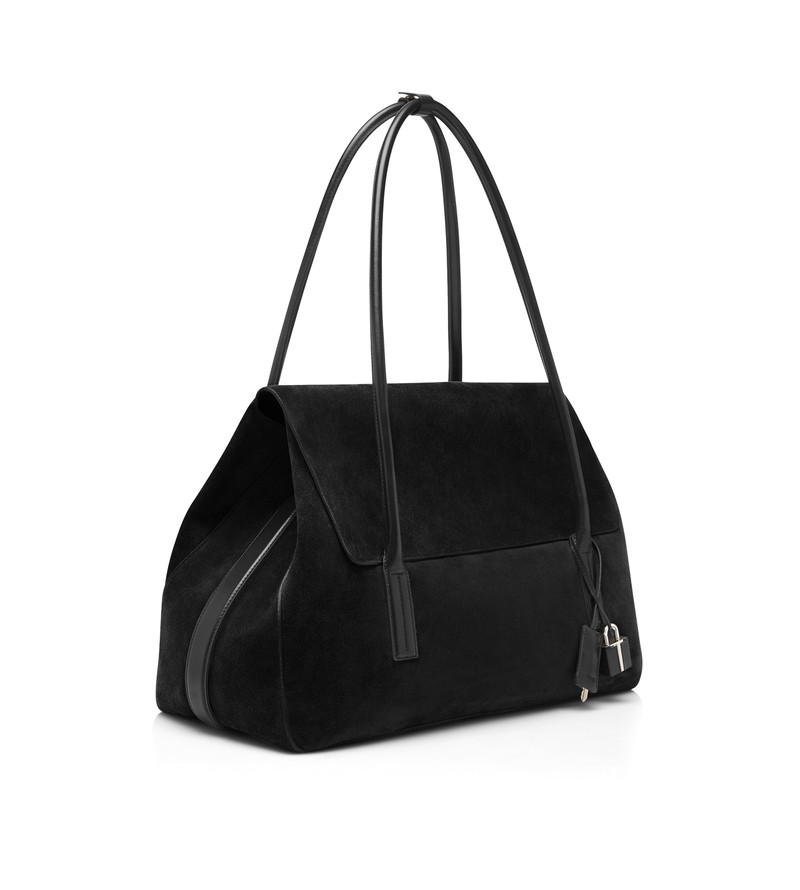 TOM FORD SUEDE LEATHER ECLIPSE LARGE SHOULDER BAG outlook