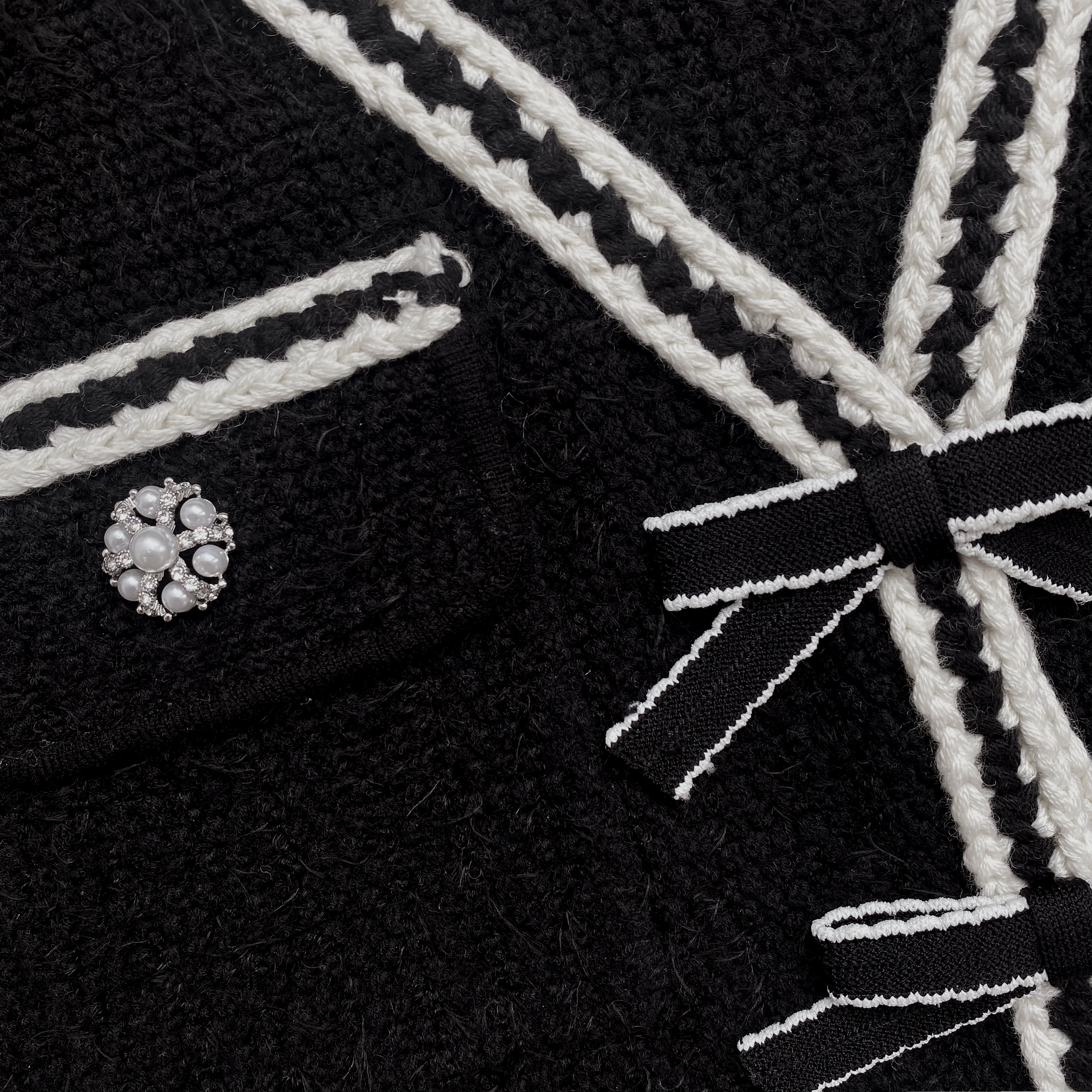 Black Melange Knit Cardigan - 8