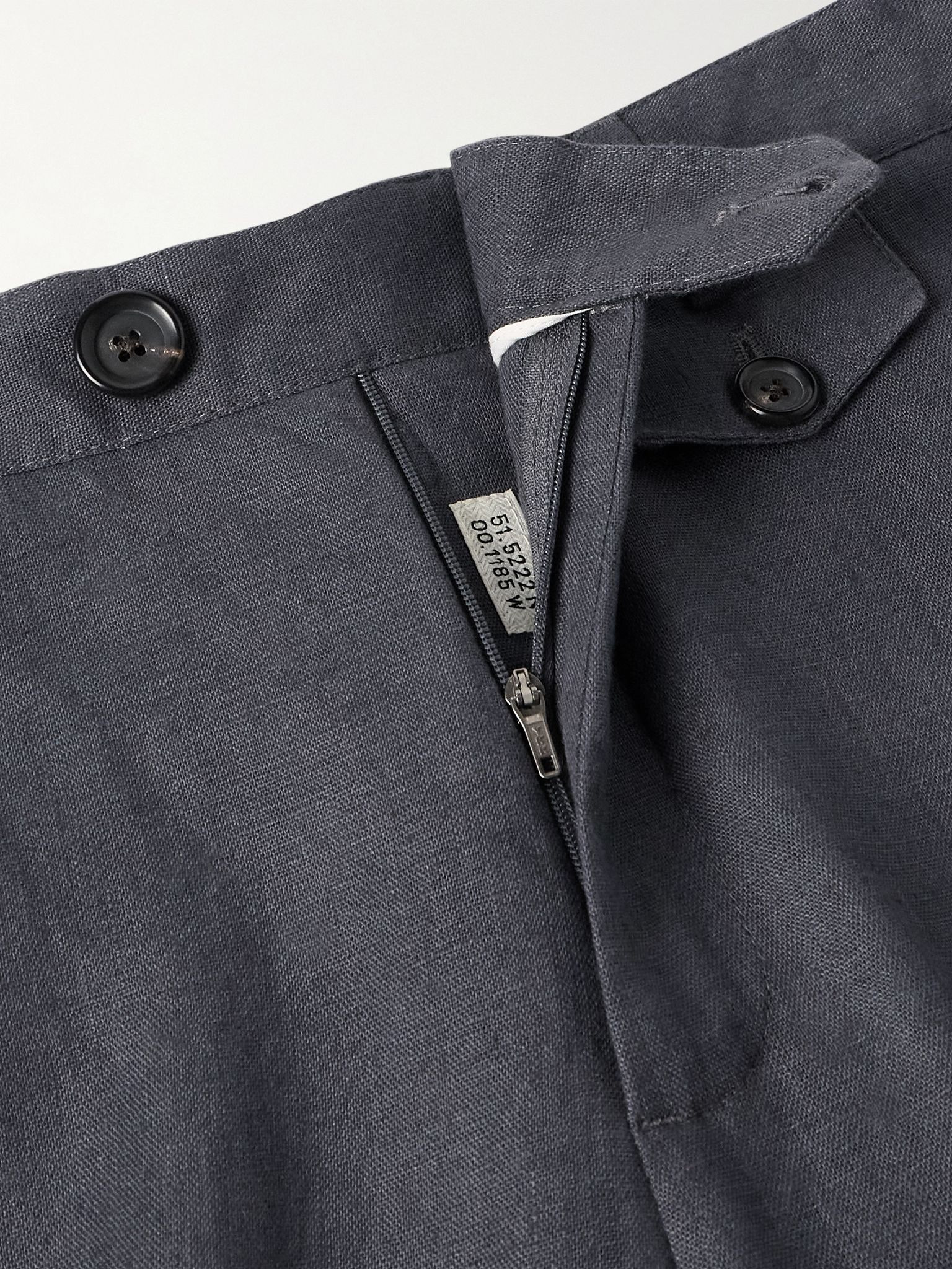 Fishtail Tapered Linen Trousers Dark gray - 6